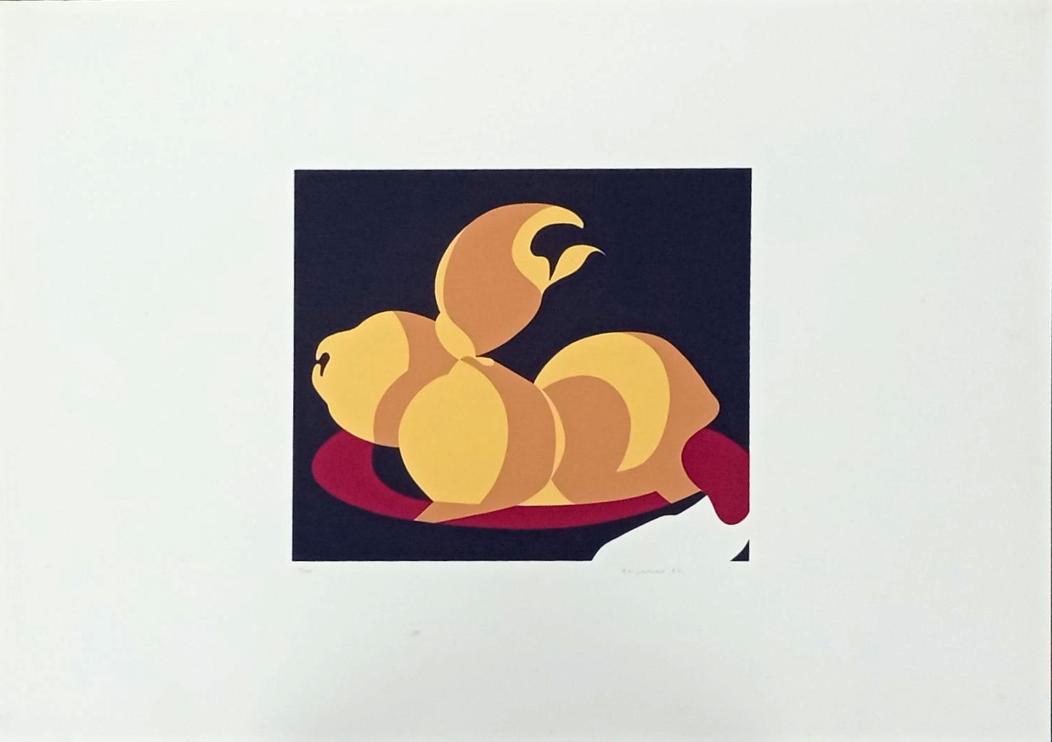 1987 Bodegón con membrillos (Zurbarán) (4 colores) 26x30 Serigrafía